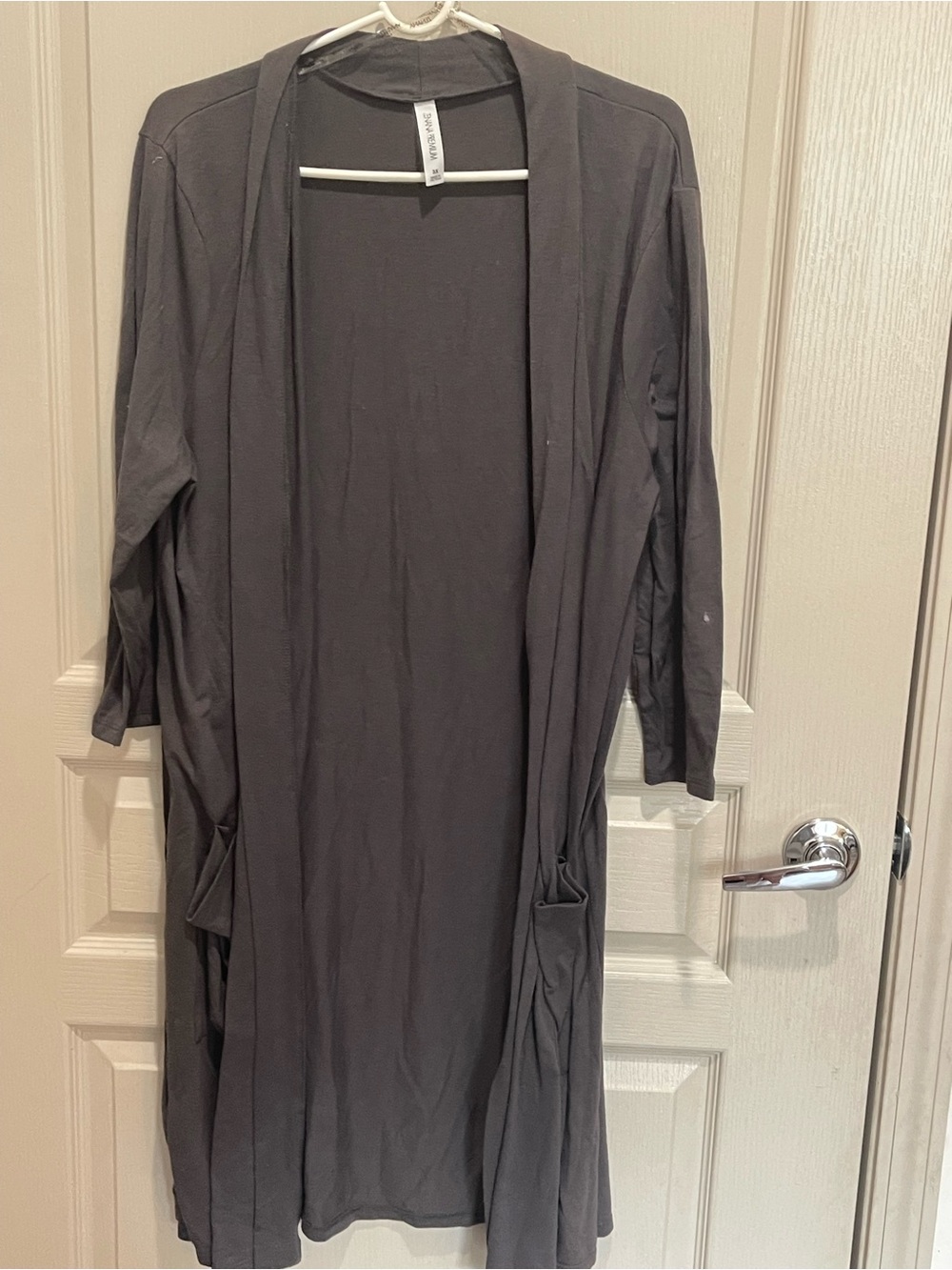 Zenana Outfitters Charcoal/Army Green Open-Front Cardigan